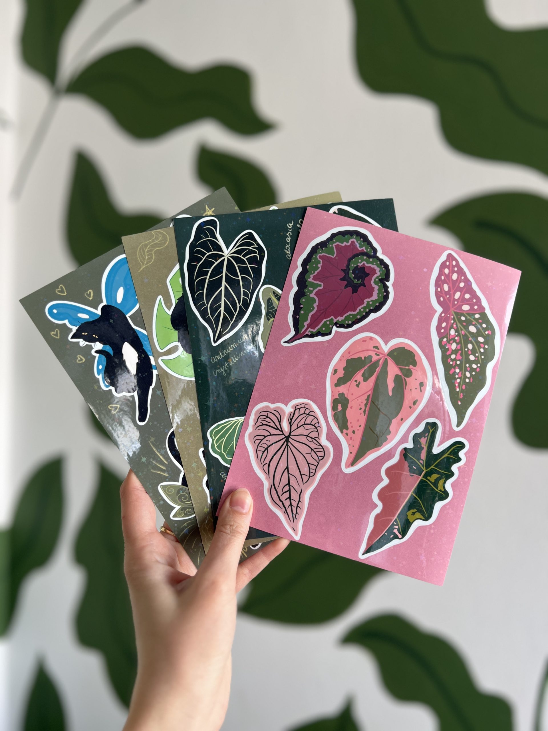 Zestaw naklejek różowe liście - obrazek 3