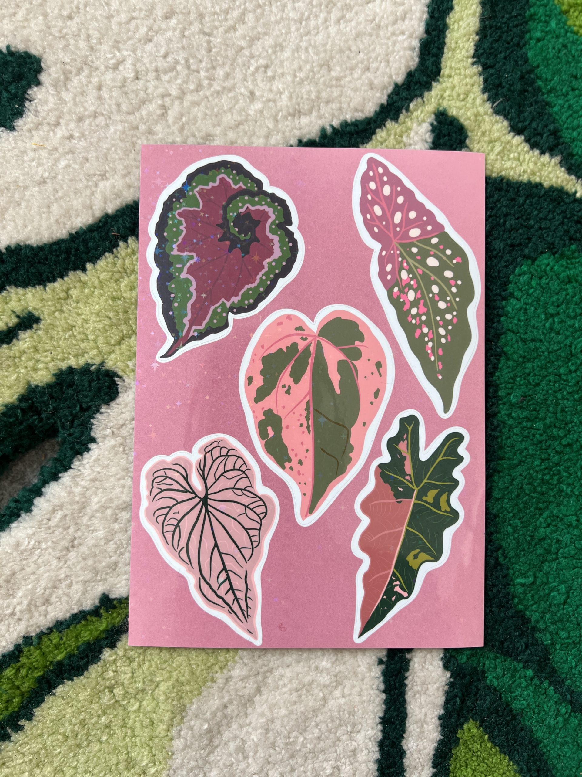 Zestaw naklejek różowe liście - obrazek 2